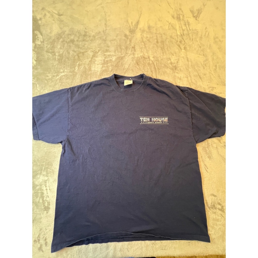 FDNY Ten House T Shirt Mens 2XL Navy Liberty Street Fire Department New York